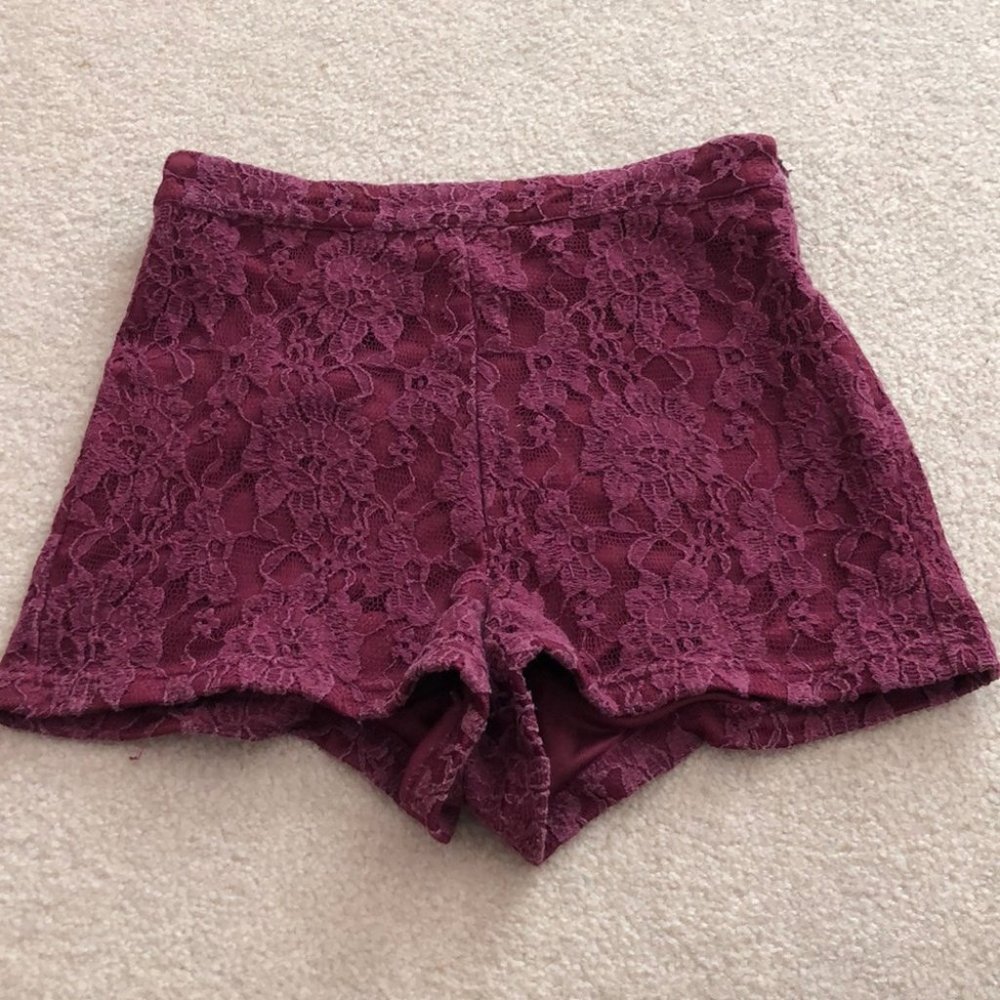 Lace Pleated Shorts